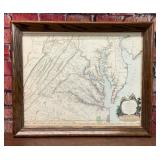 MAP OF VIRGINIA & MARYLAND 1755 PRINT