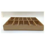 DIVIDED WOOD TRAY BOX, HANDMADE