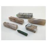 6 QUARTZ CRYSTAL TOWERS 3 1/2 INCHES