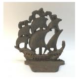CAST-IRON SPANISH GALLION SHIP BOOK END