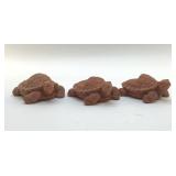3 TERRA-COTTA TURTLES 4"
