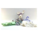 Plush Easter bunny with clothing, 2 Dolls
