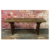 WOODEN CHECKER TOP BENCH