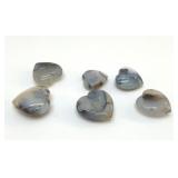 6 DENDRITIC AGATE HEARTS CRYSTALS