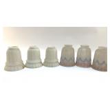 6 ANTIQUE GLASS LAMPSHADES