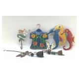 METAL DECOR, SEAHORSES, DRAGONFLY BELLS