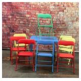 TODDLER FOLDING TABLE & 8 CHAIRS SET