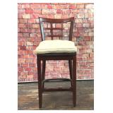 LATTICE BACK WOOD COUNTER BAR STOOL