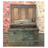 Large Antique Tool Chest with old tools
