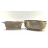 2 BRASS PLANTERS