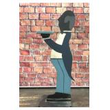 WOODEN FOLK ART FIGURAL BUTLER STAND