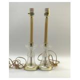 2 CRYSTAL CANDLESTICK LAMPS 16.5"