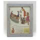 BELL TELEPHONE SYSTEM ADVERTISING, FRAMED