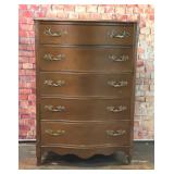 FRENCH PROVINCIAL STYLE WOOD CHEST OF DRAWERS