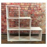 WHITE 6 CUBE STAIR STEP STORAGE ORGANIZER