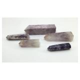 5 AMETHYST QUARTZ CRYSTAL OBELISKS 6"
