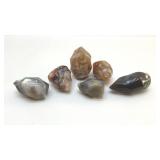 6 FREEFORM, POLISHED QUARTZ CRYSTALS