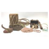 ASSORTED NATIVE AMERICAN ITEMS ARROWHEADS WHIP
