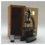 KING MICROSCOPE IN WOODEN BOX 8 "
