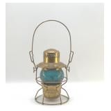 1998 SAFETY FIRST OIL LANTERN blue globe