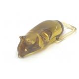 STUDIO ART GLASS AMBER MOUSE 3.5"