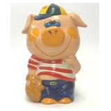 VTG CERAMIC BASEBALL PIG PIGGY BANK