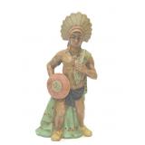 VTG NATIVE AMERICAN WARRIOR FIGURE CERAMIC
