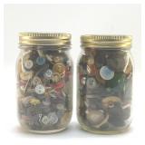2 JARS OF VINTAGE BUTTONS 5"