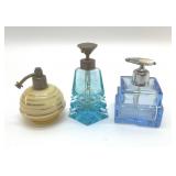 3 ANTIQUE IRICE PERFUME BOTTLES 1920ï¿½s