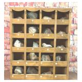 WOODEN DISPLAY CABINET ROCK COLLECTION
