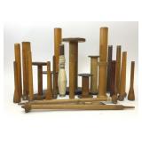 ASSORTED VTG TEXTILE WOODEN SPOOLS BOBBINS