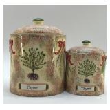 2 CERAMIC SPICE CANISTERS