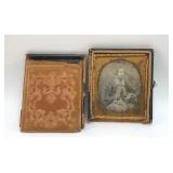 ANTIQUE DAGUERREOTYPE IN IN LEATHER FRAME