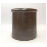 VTG BROWN PAINTED STONEWARE CROCK