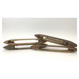 4 VTG WOODEN TEXTILE WEAVING BOAT SHUTTLES