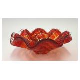 MURANO VETRO ESEGUITO RED CHECKER ART GLASS BOWL