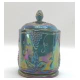 INDIANA GLASS, CARNIVAL HARVEST GRAPE CANDY DISH