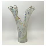 HUGE 16" SCULPTURAL MURANO GLASS CONFETTI VASE