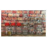 ASSORTED GLASS JARS EAGLE BICENTENNIAL