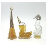 3 AVON BOTTLES UNICORN GIRAFFE SEAHORSE