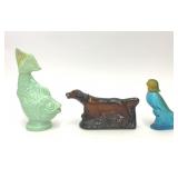 3 AVON BOTTLES DOG FISH PARAKEET