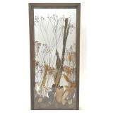 VTG SHADOWBOX DIORAMA NATURE BIRD DRIED FLOWERS