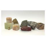 ASSORTED POLISHED STONE CUBE CRYSTALS ROCKS