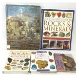 5 ASSORTED ROCKS MINERALS CRYSTALS BOOKS