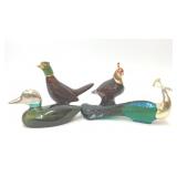 4 AVON BOTTLES PEACOCK WILD BIRDS