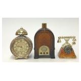 3 AVON BOTTLES RADIO CLOCK PHONE