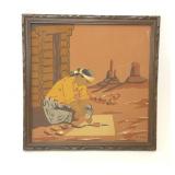 VTG DONALD SOUE NATIVE AMERICAN SAND PAINTING ART