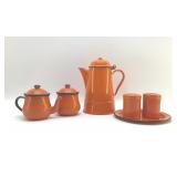 VTG ORANGE ENAMELWARE TABLEWARE