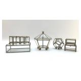 7 GLASS & BRASS TRINKET BOXES