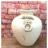 FRENCH COUNTRY CERAMIC POT VASE LION HEAD HANDLES